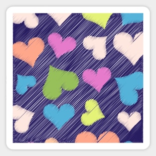 Scribble hearts pattern Sticker